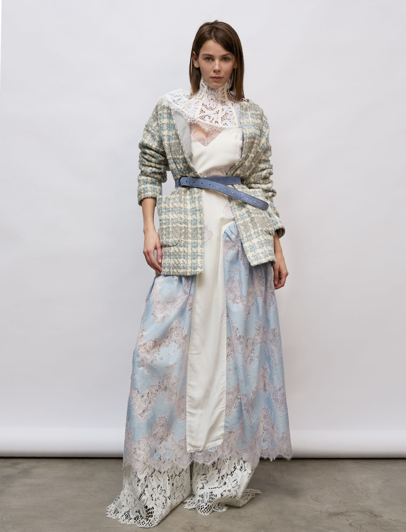 Платье Blue Mist + Воротник Peony II