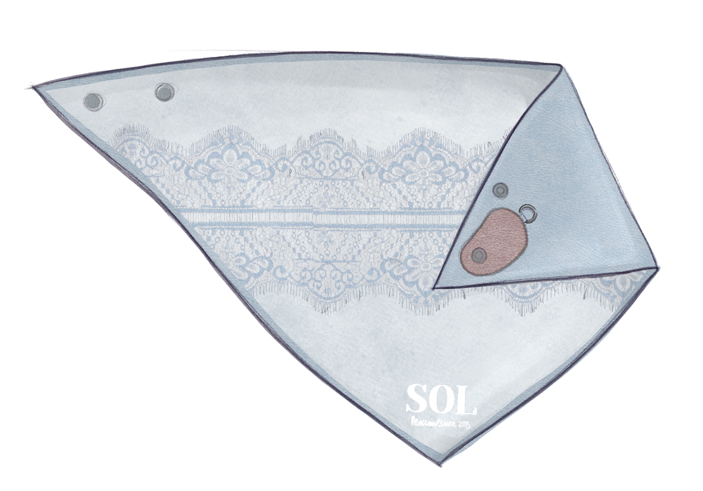 Косынка на шею №42 Blue Leather. EX