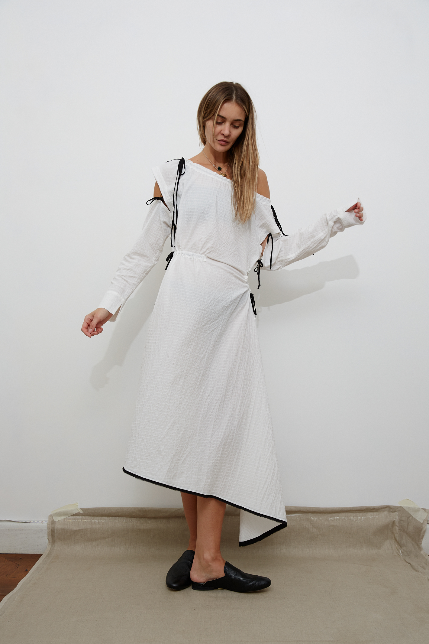 Асимметричное платье №88 Cotton stripe