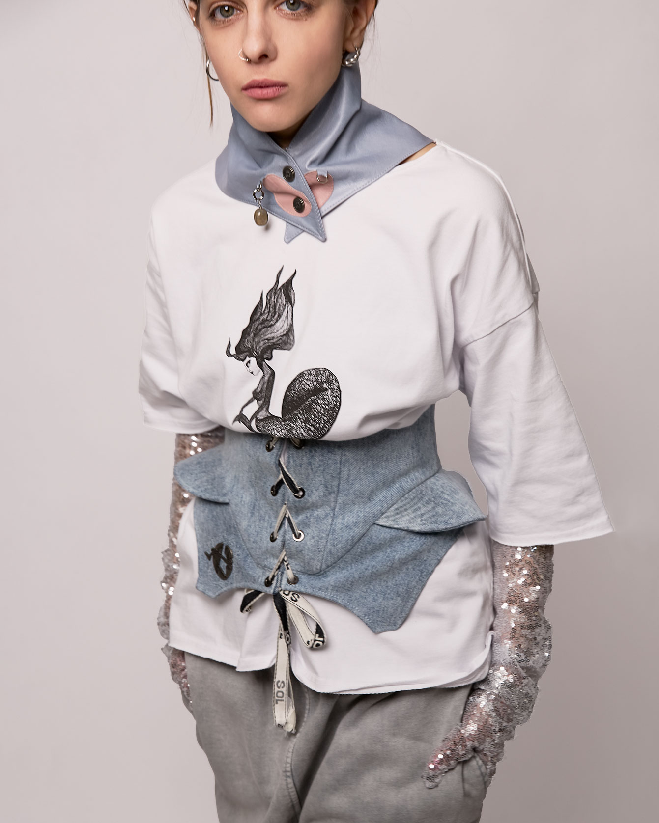 Косынка на шею №42 Blue Leather. EX